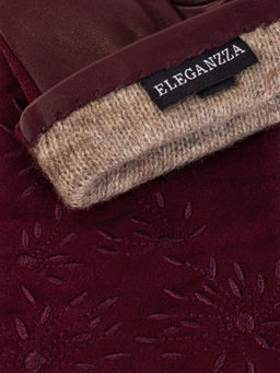 Перчатки женские ш+каш. IS00190 bordo - Eleganzza фото 4