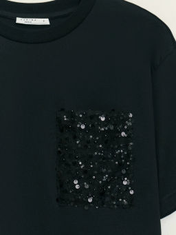 Футболка из хлопка с декоративным карманом / Zarina