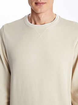 Bisiklet Yaka Uzun Kollu Erkek Sweatshirt