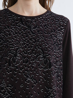 Bisiklet Yaka Desenli Kad?n Ti??rt