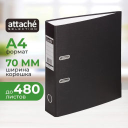 Папка-регистратор ECONOMY б/мет.уг,70мм,черный,ПБП1,карм.кор - Attache фото 2