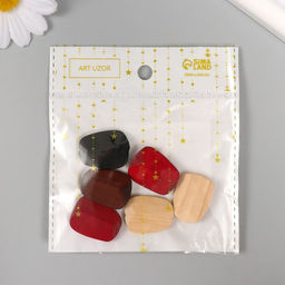 Цена за 6 шт. Бусина для творчества дерево «Прямоугольник неправильной формы с гранями», 2.6×2 см, МИКС