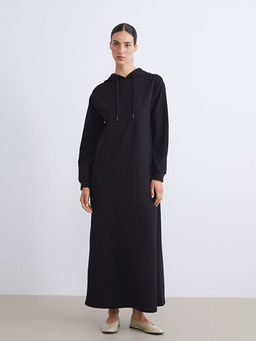 Kap??onlu Sweatshirt Elbise