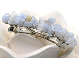 Заколка для волос с агатом голубым (сапфирин) 6*1,5*1,5см