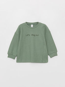 Bisiklet Yaka Uzun Kollu Bask?l? Erkek Bebek Sweatshirt - Waikiki фото 3