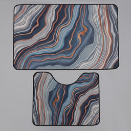 Коврики для ванной и туалета Доляна «Каменная лагуна», 2 шт., 50×80 см, 50×40 см