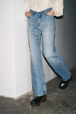 ZW COLLECTION STRAIGHT HIGH-WAIST JEANS - Zara фото 4