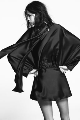 SHORT SATIN SCARF DRESS - Zara фото 4