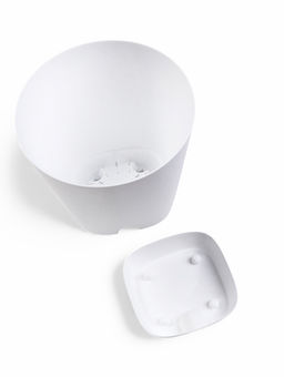 Кашпо с прикорневым поливом 8 л D-24см, H-25см белый "Гранд"