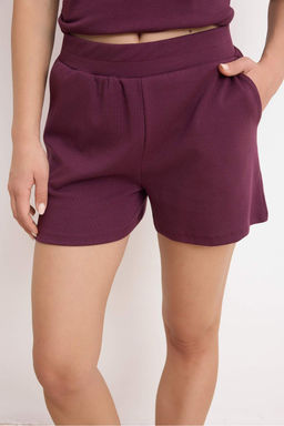 Murdum Oversize Dusuk Kol K?sa Kollu Pamuk Ribana Orme Alt-Ust Tak?m TWOSS26AU00121