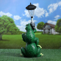 Садовая фигура - фонарь из полистоуна Лягушата с фонарём, h=50 см - Хорошие сувениры фото 5