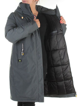 21-962 DK. GREEN Пальто женское зимнее (200 гр. холлофайбер)