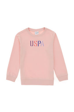 K_z _ocuk Toz Pembe Basic Sweatshirt