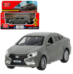 Технопарк. Модель "Лада Vesta" 11,5 см, металл, двери, темно-серый, кор. арт.VESTA-12-DGR