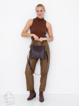 Сумка женская кожаная 2385-1Y coffee Polina&Eiterou  в Новосибирске