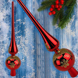 Елочное украшение верхушка пика на елку 28см