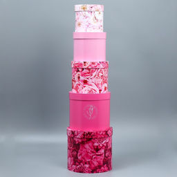 Набор коробок 5 в 1, упаковка подарочная, Цветы, 13?14 ? 19.5?22 см