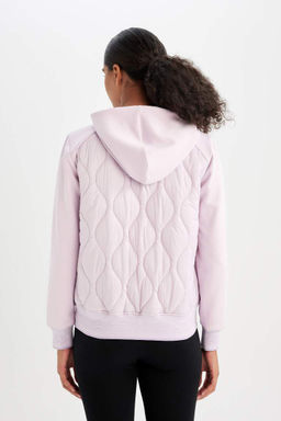 Пальто с капюшоном и двумя карманами на молнии DeFactoFit  фото 9