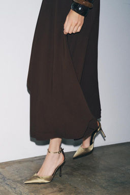 SATIN HIGH-HEEL SHOES WITH STRAP - Zara фото 3