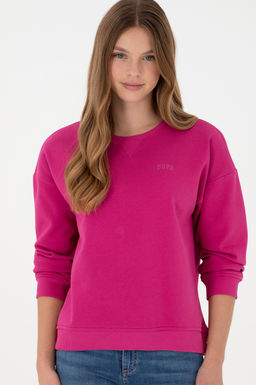 Женский базовый свитшот с круглым вырезом цвета фуксии - U.s. polo assn фото 10
