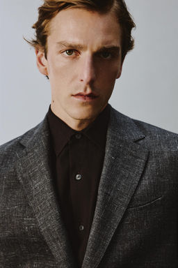 BLAZER TRAJE RELAXED FIT VISCOSA - LINO / Negro