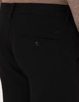 Siyah Slim Fit Beli Ba_c_kl_ Kanvas Pantolon