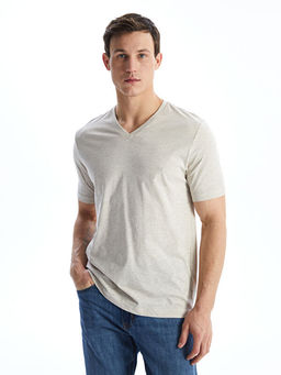 V Yaka K?sa Kollu Penye Erkek Ti??rt