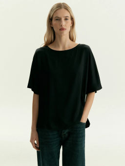 Блузка с коротким рукавом из вискозы, B3248/algo - Emka фото 2