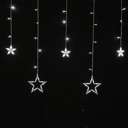 Эл. гирлянда диодная "Звезды" 6 бол. + 6 мал. 3м, 108 ламп (KRV-151) белый свет, в коробке
