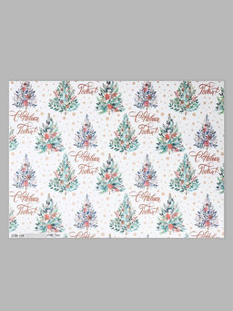 Цена за 10 шт. Бумага упаковочная новогодняя крафт белый «С Новым годом!», 50×70 см