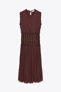 ZW COLLECTION EMBROIDERED WAIST DRESS - Zara фото 6