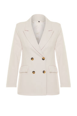 TRENDYOLMILLA Siyah Oversize Astarl? Kruvaze Kapama Dokuma Blazer Ceket TWOAW21CE0145  фото 31