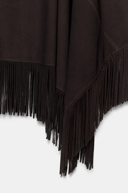 LEATHER FRINGE CAPE - Zara фото 10