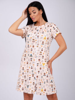 Халат Красотка 2 индейцы, трикотаж - Малина фото 9