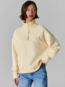 Толстовка женская желтая с полузамком