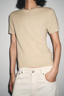 100% CASHMERE SHORT SLEEVE JUMPER - Zara фото 6