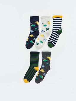 Desenli Erkek ?ocuk Soket ?orap 5li