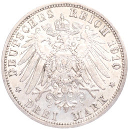 Монета 3 марки 1910 года А Германия (Пруссия)