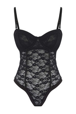 Siyah Dantel Fitted Duz Body THMAW26BD00002 - Trendyolmilla фото 5