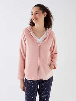 Kap??onlu D?z Uzun Kollu Kad?n Pel?? Pijama ?st