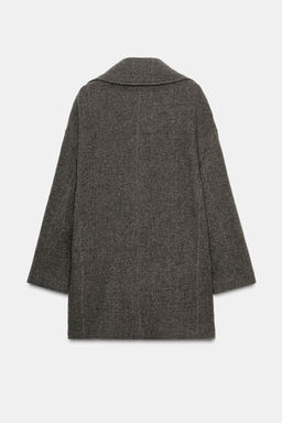 ZW COLLECTION WOOL BLEND DOUBLE-BREASTED COAT - Zara фото 3