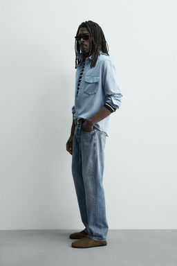 JEANS STRAIGHT FIT AARON LEVINE X ZARA / Azul medio  фото 4