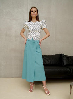 льняная юбка на запах - Трика фото 2