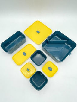 Ланчбокс "Sistem lunch", жёлтый, 2 яруса, 4 отделения (1800 мл)