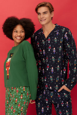 Trendyolmilla Bordo %100 Pamuklu Y?lbas? Temal? Orme Pijama Tak?m? THMAW23PT00318  фото 12