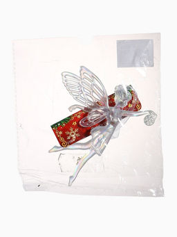 Цена за 2 шт. Ёлочная игрушка Зимнее волшебство. Фея с шариком, 1211.5 см, белый перелив  фото 12