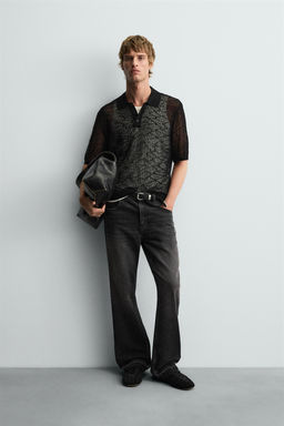 OPENWORK KNIT POLO SHIRT