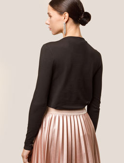 Джемпер с цельнокроеным воротом из премиального хлопка