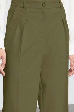 Ac?k Haki Pilili Wide Leg/Genis Paca Pantolon TWOAW25PL00109 Palazzo