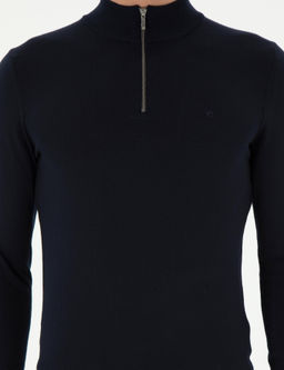 Темно-синий базовый свитер стандартной посадки - Cacharel фото 6